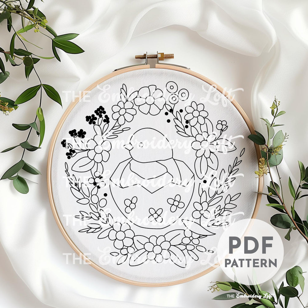 Easter Chick Hand Embroidery Pattern