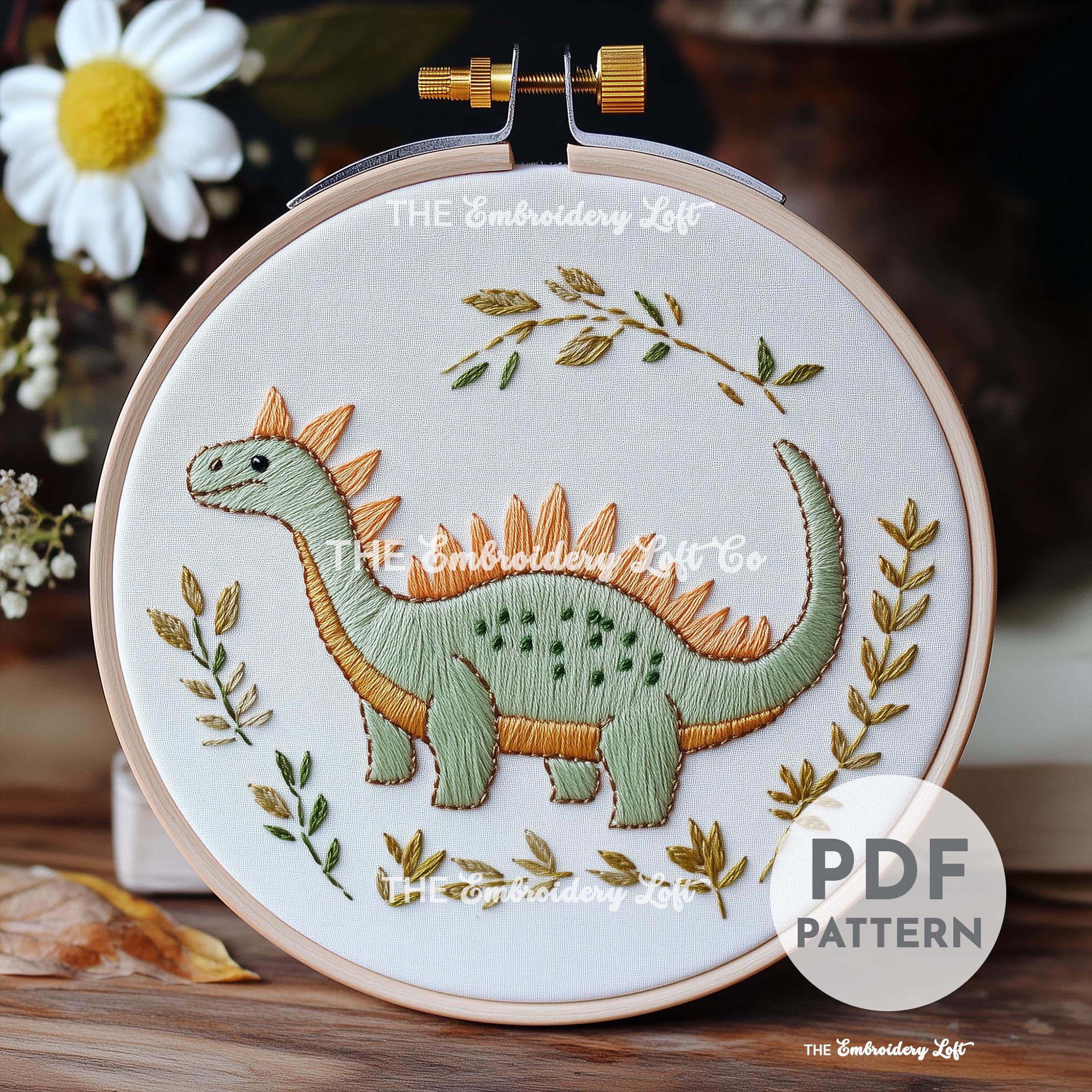 Stegosaurus Hand Embroidery Pattern