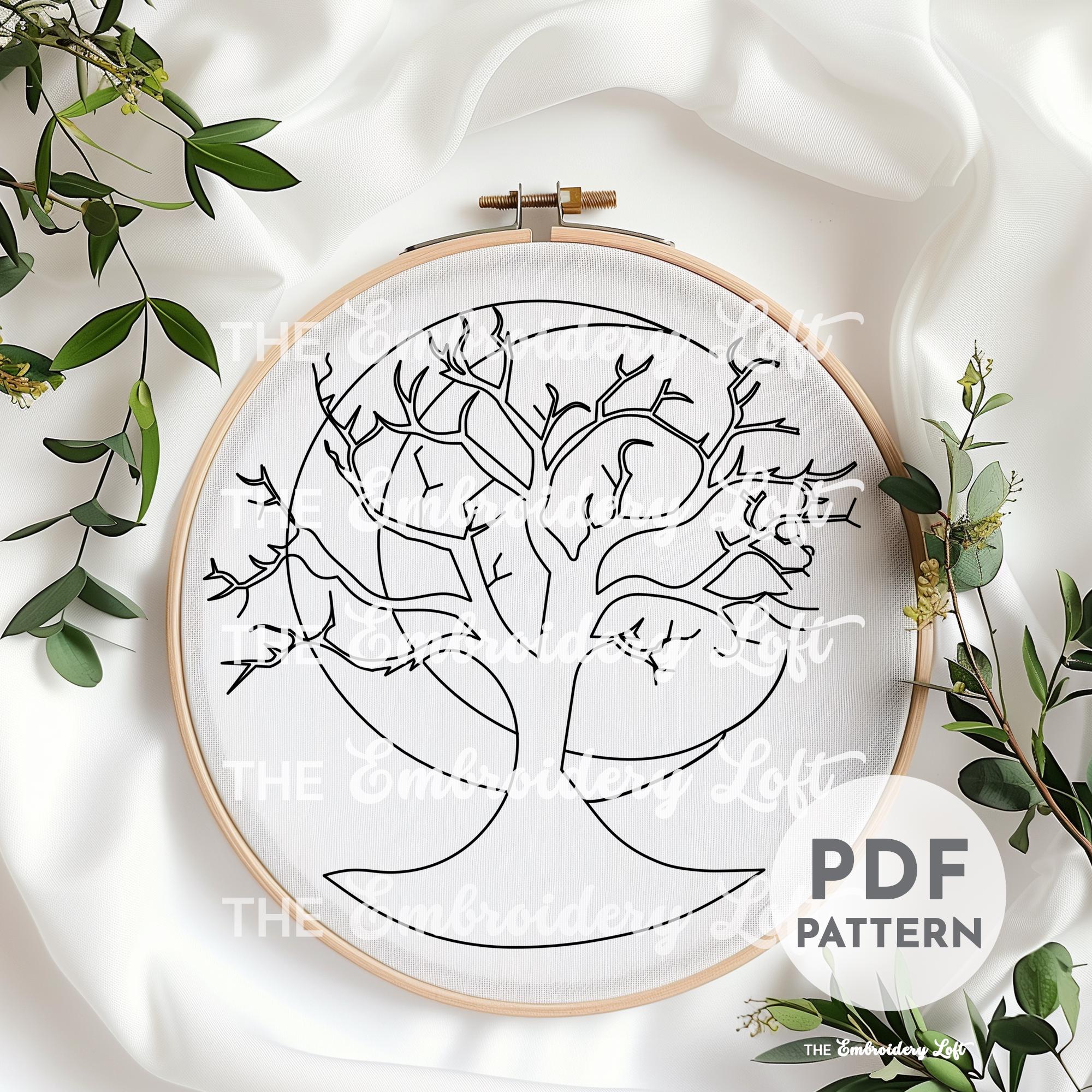Haunted Tree Hand Embroidery Pattern