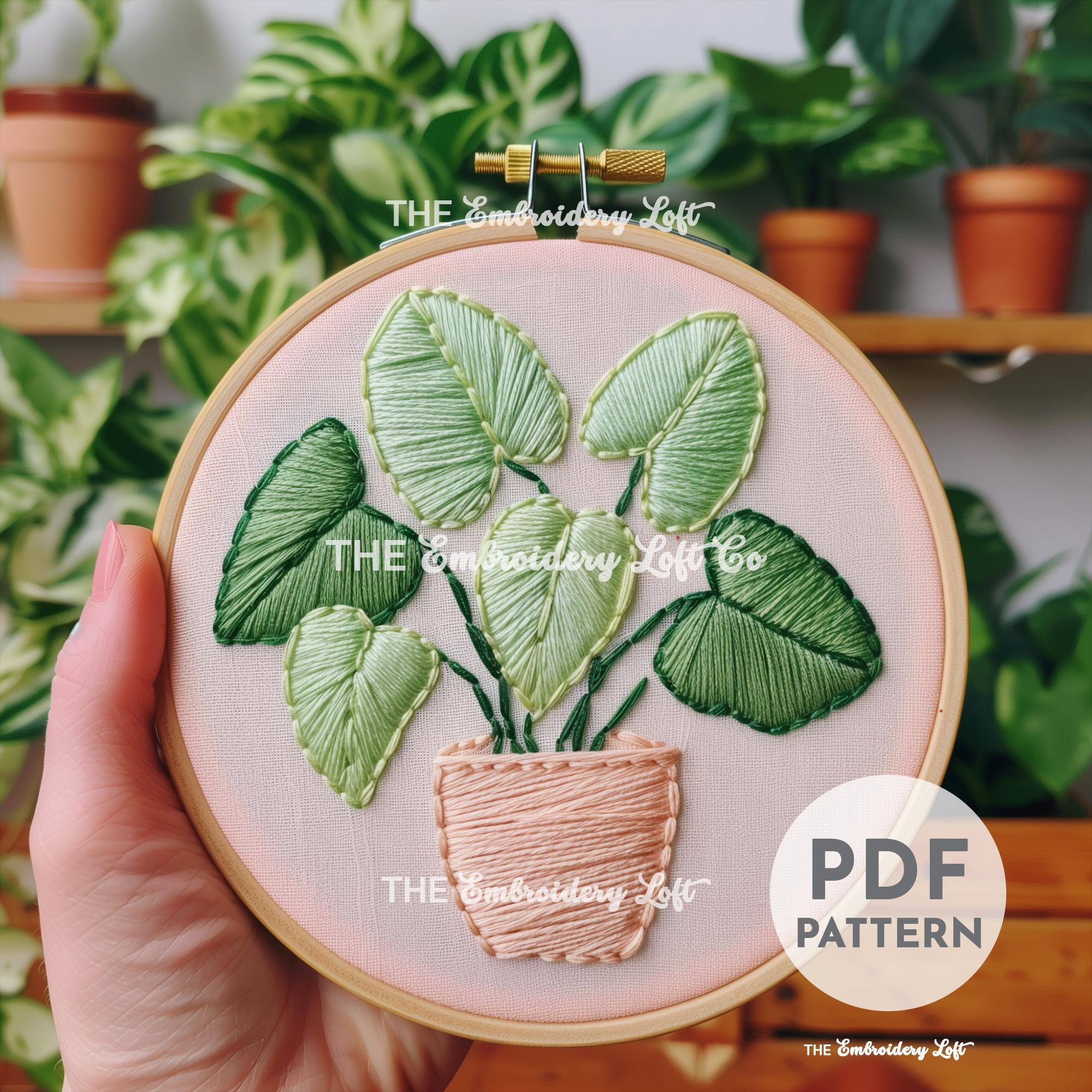 Pothos Hand Embroidery Pattern