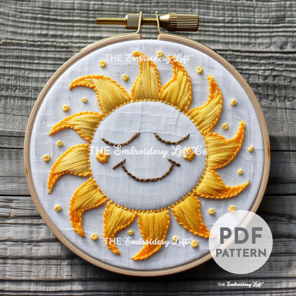 Baby Sun Hand Embroidery Pattern
