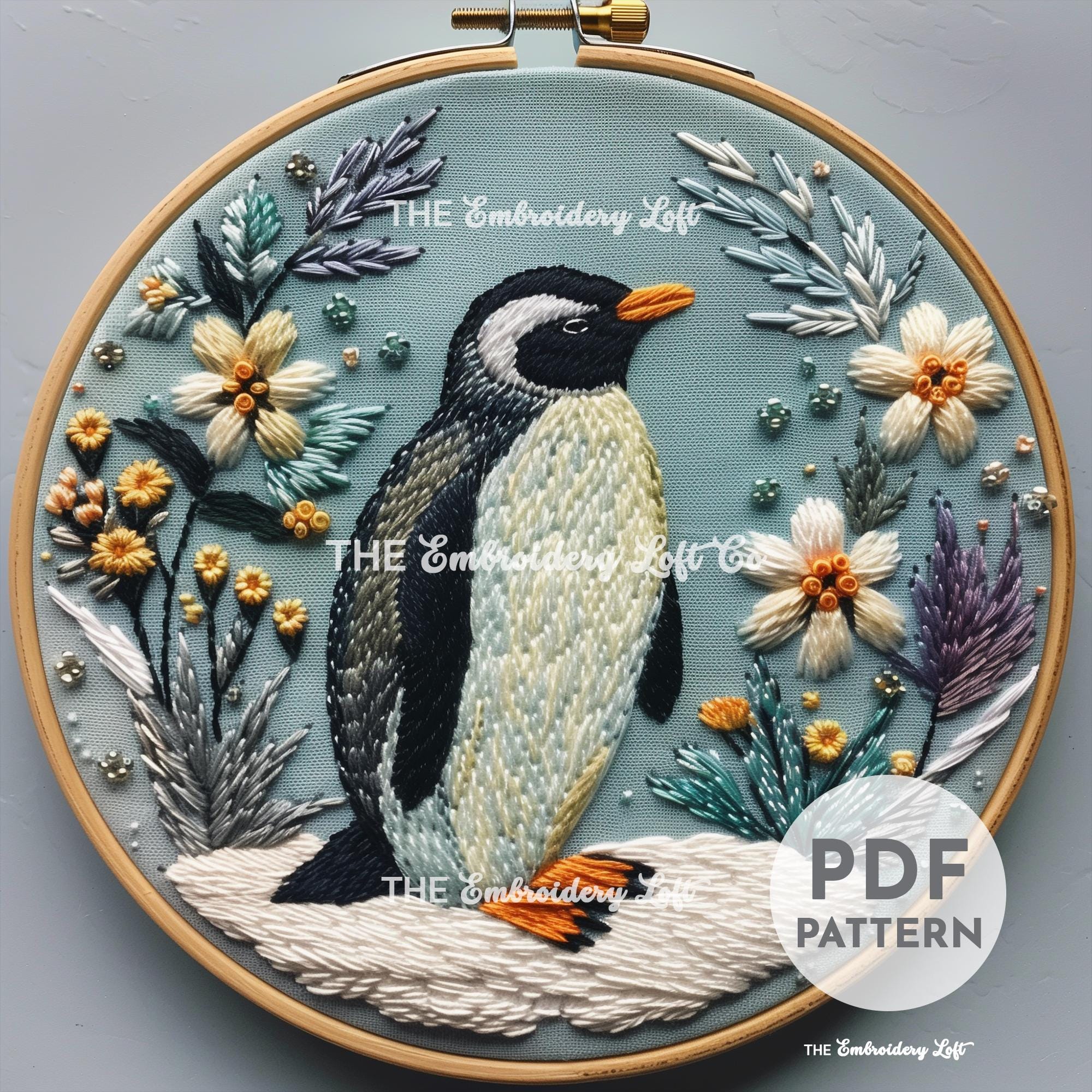 Penguin Hand Embroidery Pattern