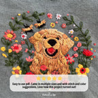Golden Retriever Hand Embroidery Pattern