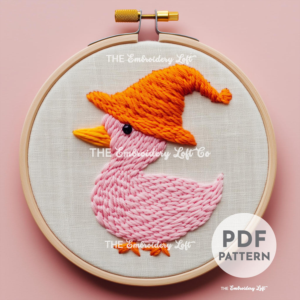 Witchy Duck Hand Embroidery Pattern