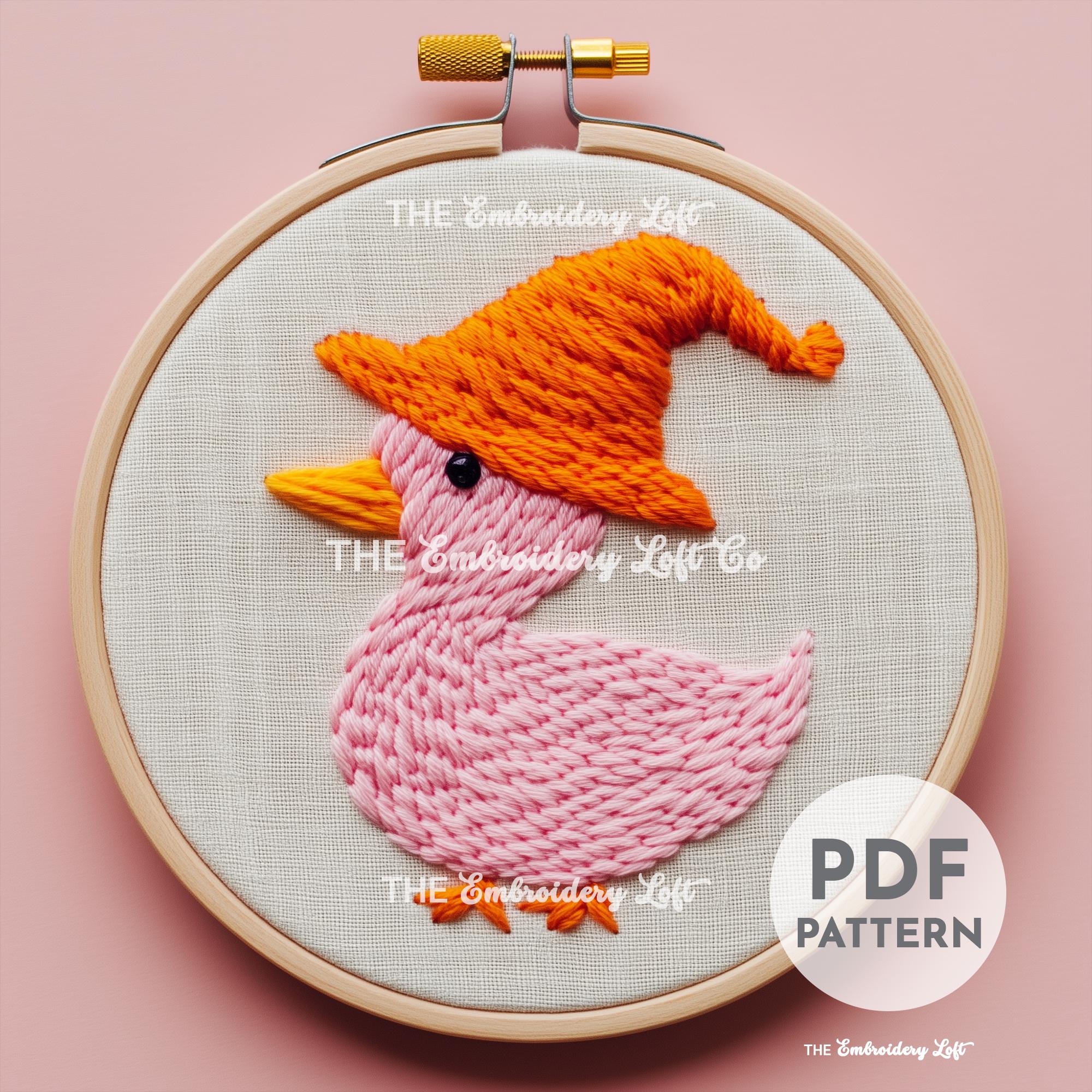 Witchy Duck Hand Embroidery Pattern