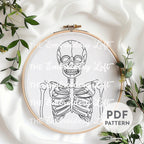 Retro Skeleton Hand Embroidery Pattern