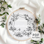 Carrot Wreath Hand Embroidery Pattern
