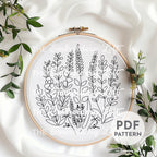 Meadow of Wildflowers Hand Embroidery Pattern