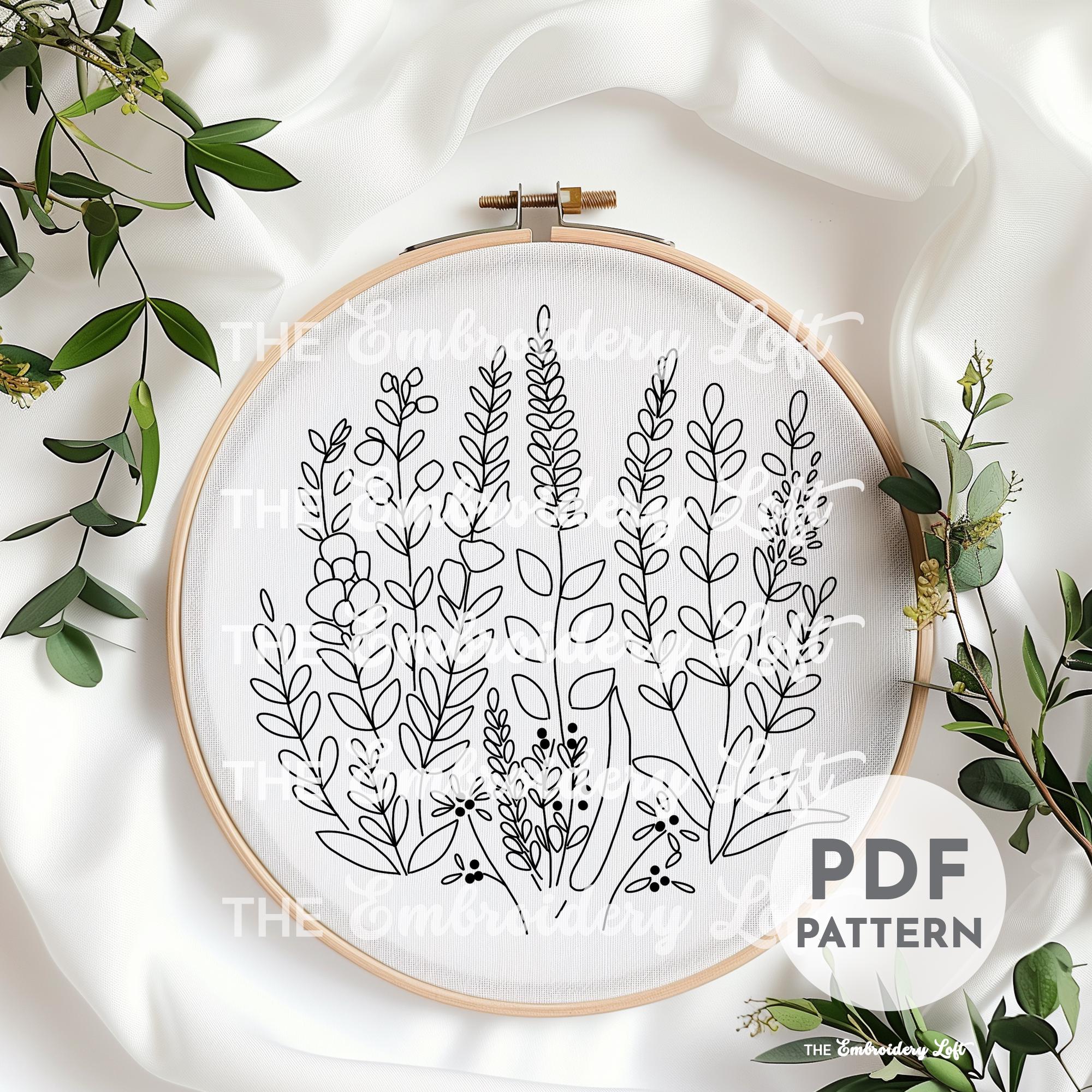 Meadow of Wildflowers Hand Embroidery Pattern
