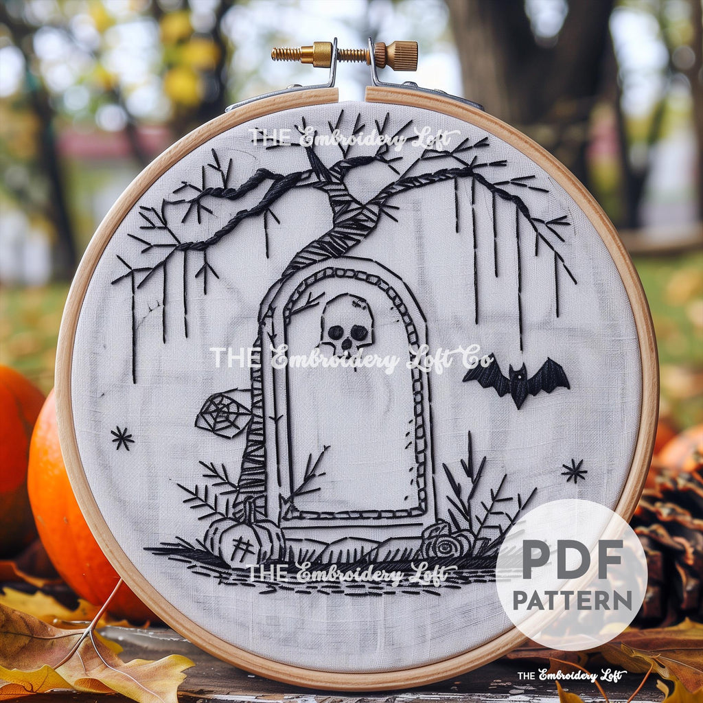 Tombstone Hand Embroidery Pattern