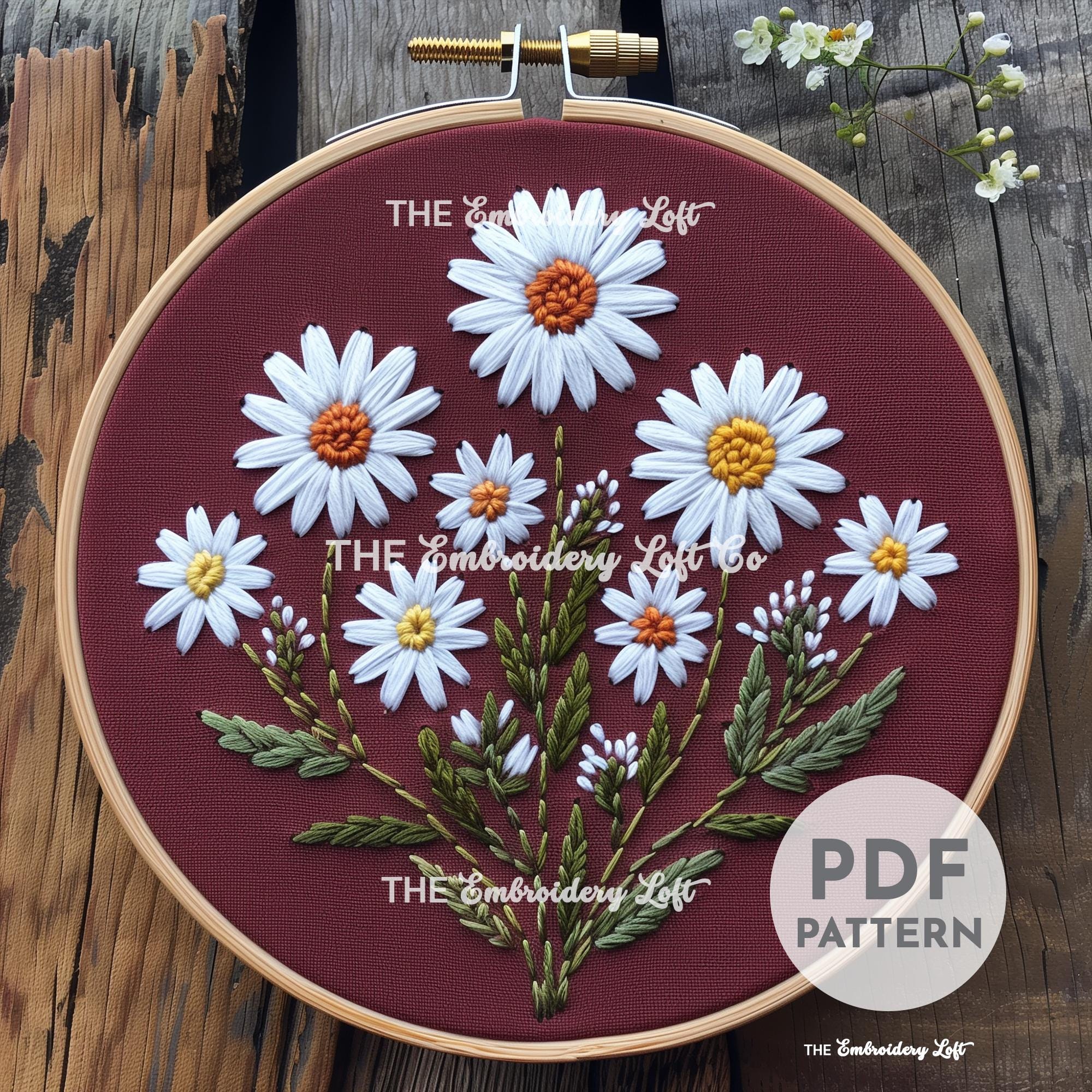 Daisies Hand Embroidery Pattern