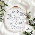 Jack-O-Lantern Hand Embroidery Pattern