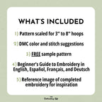 Pink Folk Bird Hand Embroidery Pattern