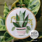 Snake Plant Hand Embroidery Pattern