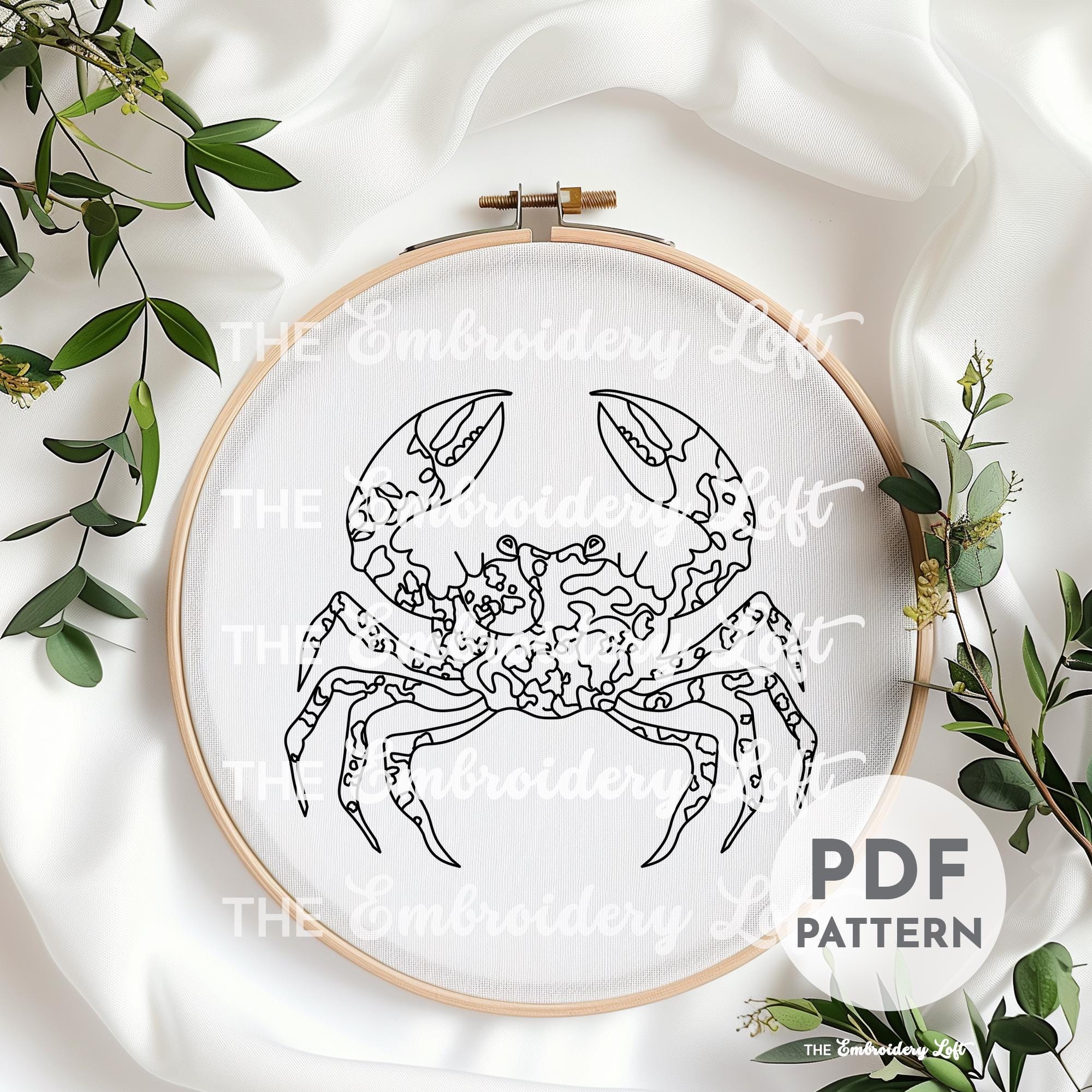 Crab Hand Embroidery Pattern