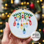 Christmas Lights Hand Embroidery Pattern