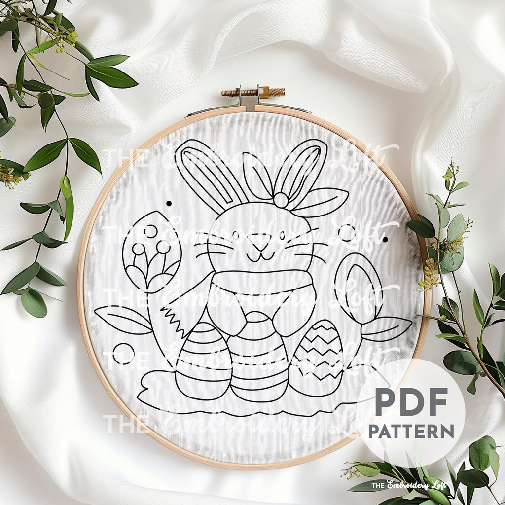 Easter Bunny Hand Embroidery Pattern