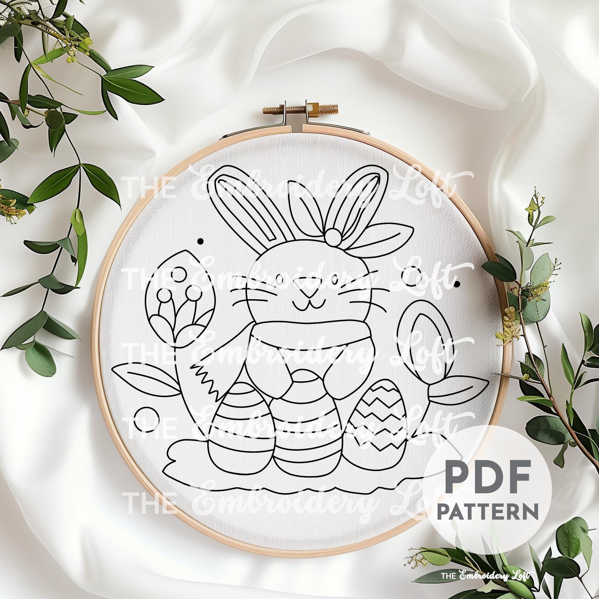 Easter Bunny Hand Embroidery Pattern