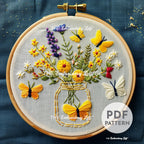 Butterflies and Wildflowers Hand Embroidery Pattern