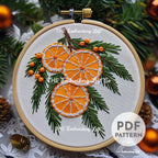 Christmas Oranges Hand Embroidery Pattern