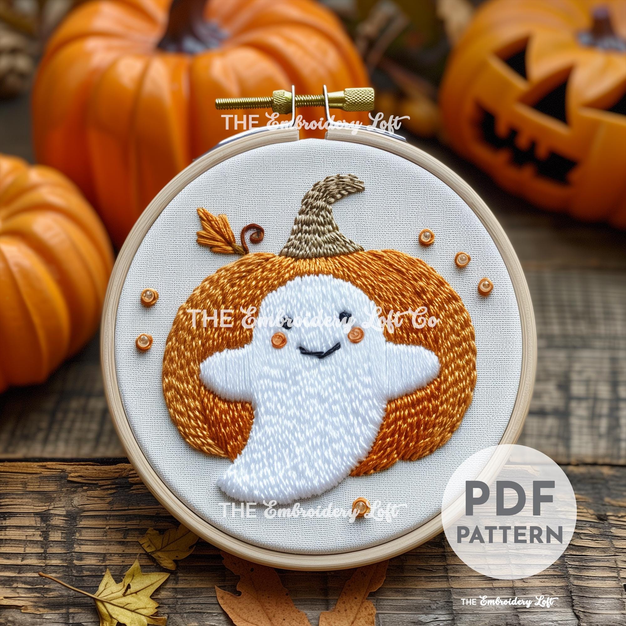 Cute Ghost Hand Embroidery Pattern