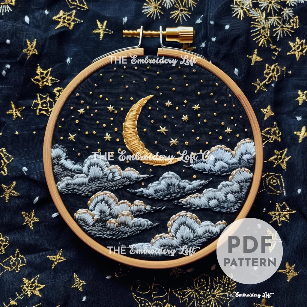Lunar Night Hand Embroidery Pattern