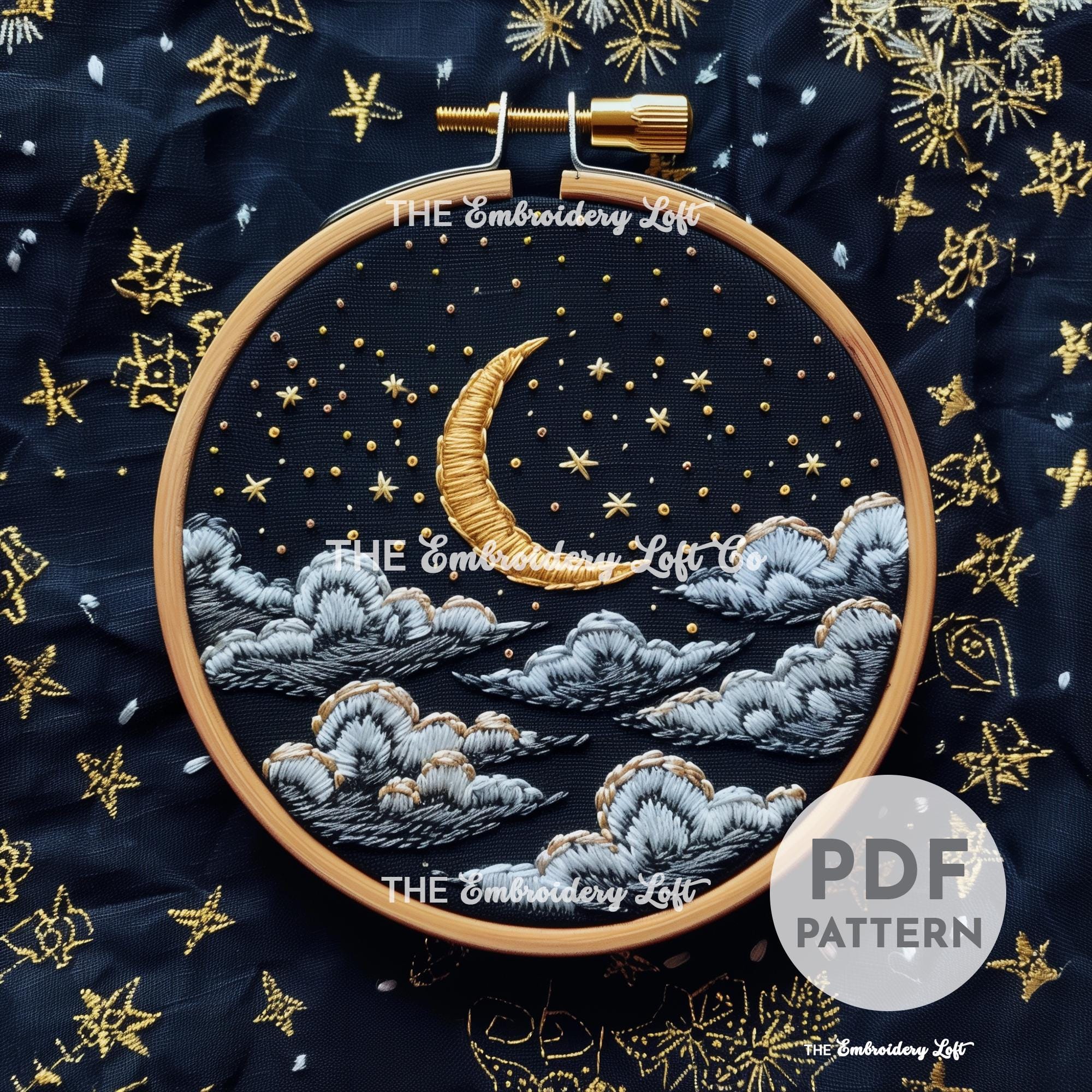 Lunar Night Hand Embroidery Pattern