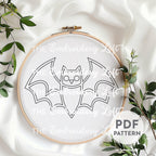 Retro Halloween Bat Hand Embroidery Pattern