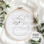 Witchy Duck Hand Embroidery Pattern