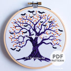 Haunted Tree Hand Embroidery Pattern