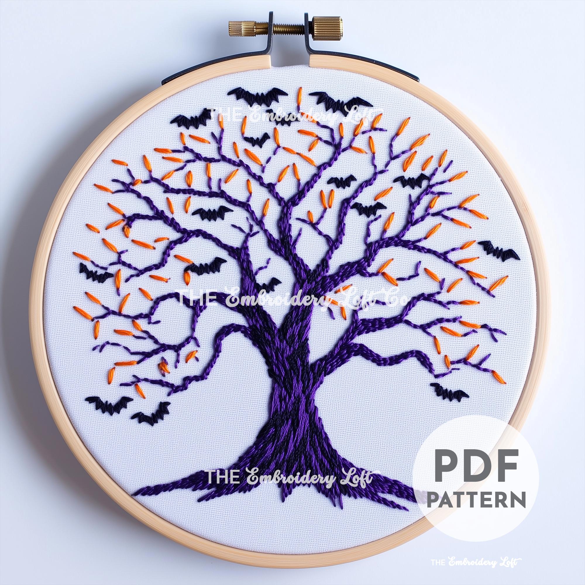 Haunted Tree Hand Embroidery Pattern