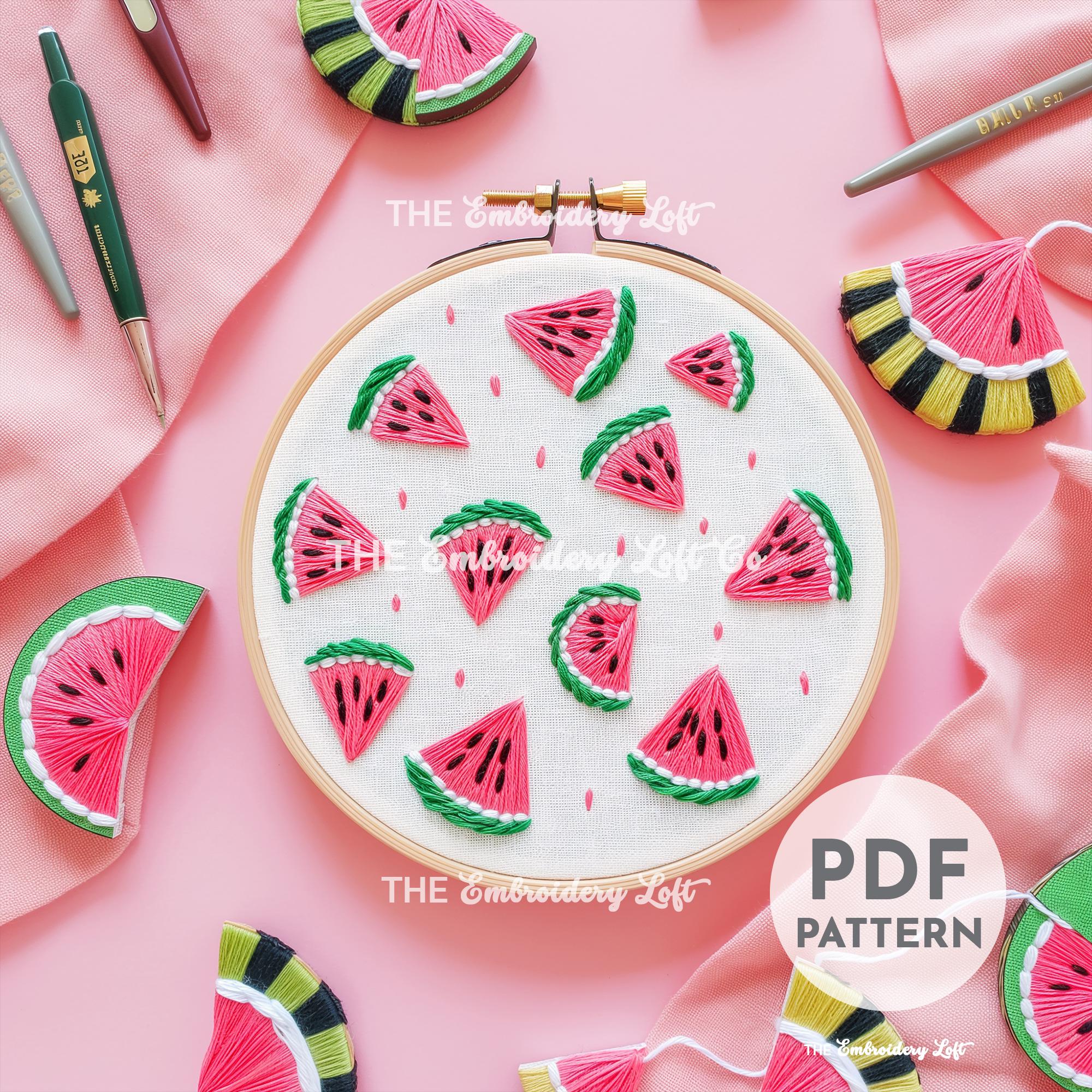Watermelon Slices Hand Embroidery Pattern