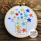 Rainbow Jar of Stars Hand Embroidery Pattern