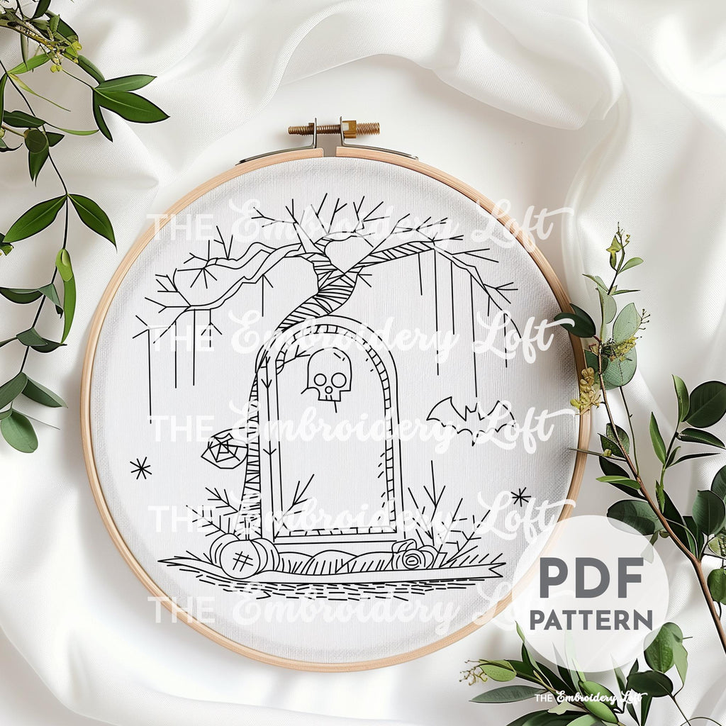Tombstone Hand Embroidery Pattern