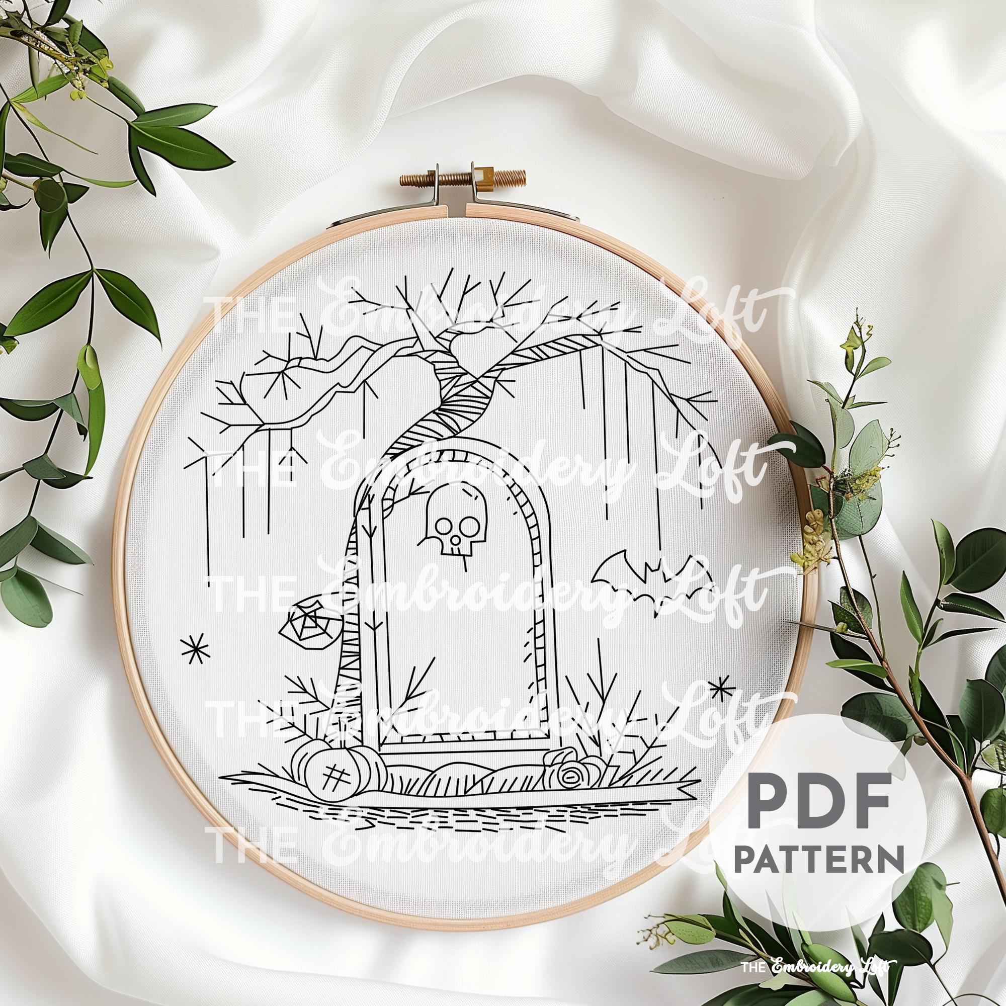 Tombstone Hand Embroidery Pattern