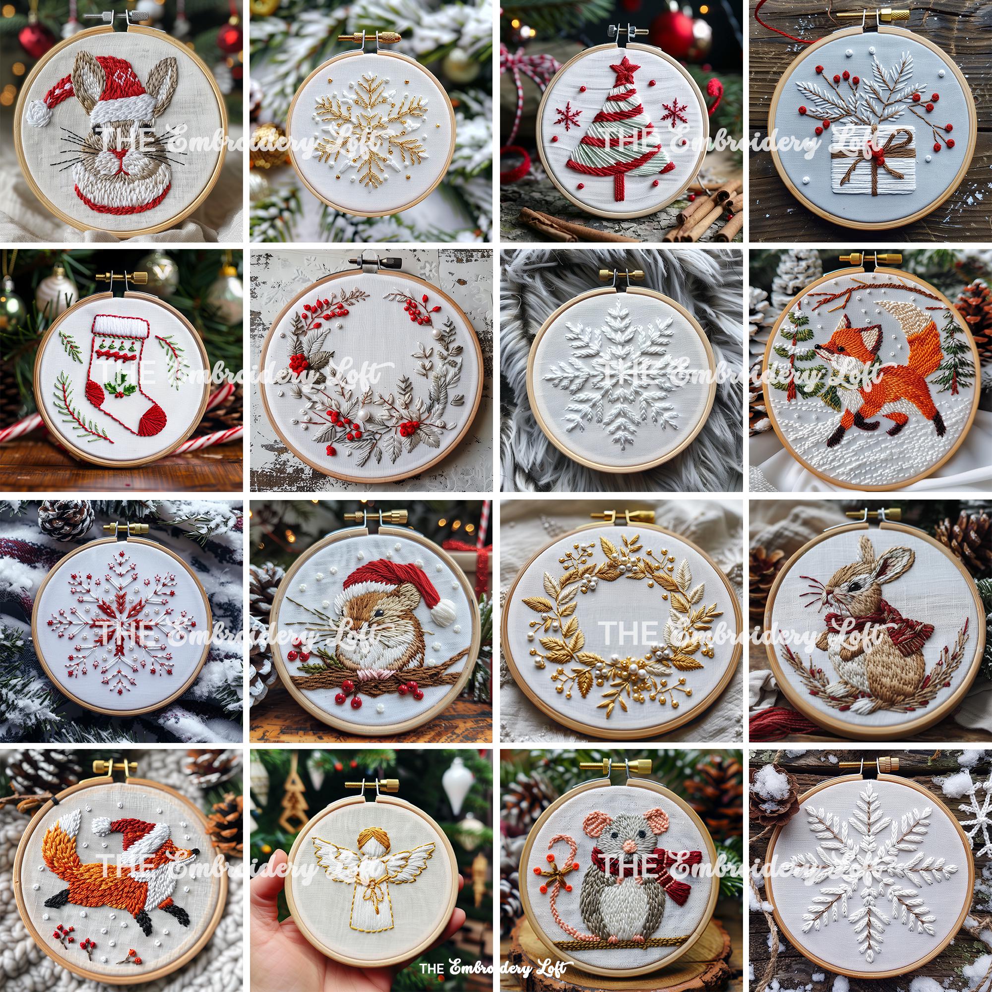 MINI COLLECTION, Christmas Hand Embroidery Pattern Collection, Current and Future Designs, Lifetime Access, Hand Embroidery, Embroidery PDF