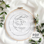 Spooky Moon Hand Embroidery Pattern