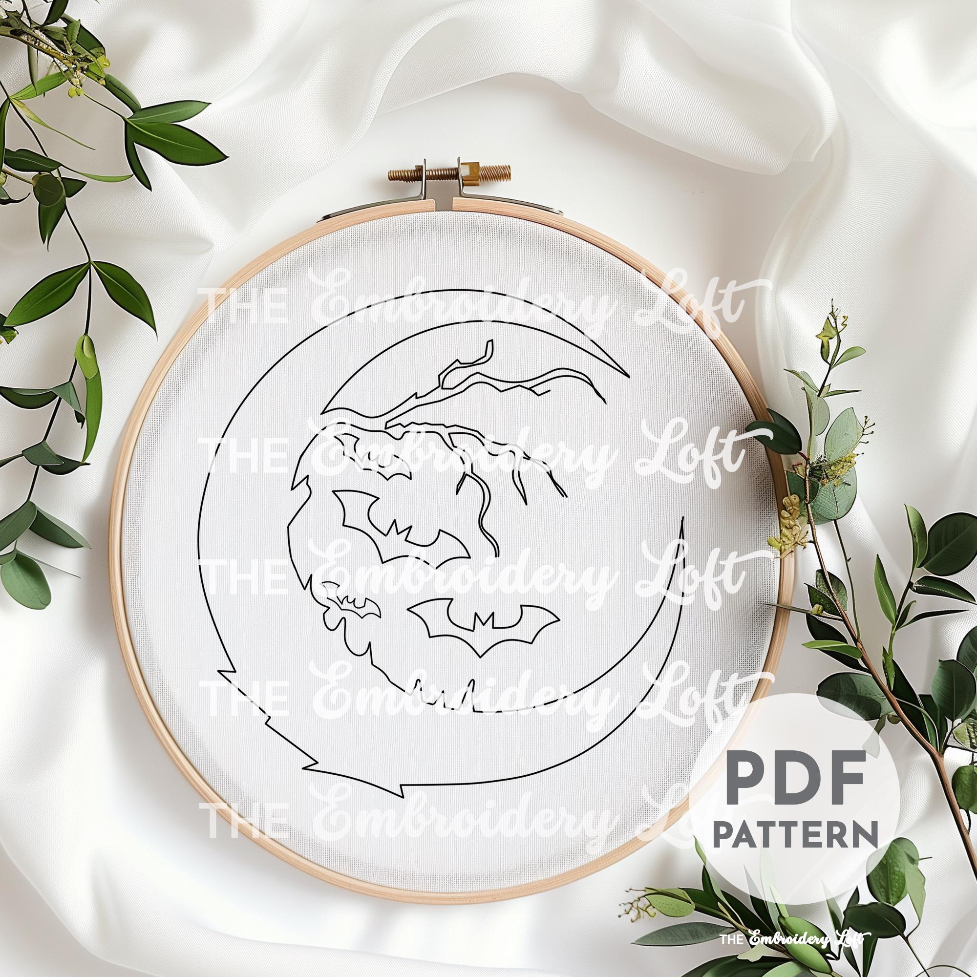 Spooky Moon Hand Embroidery Pattern