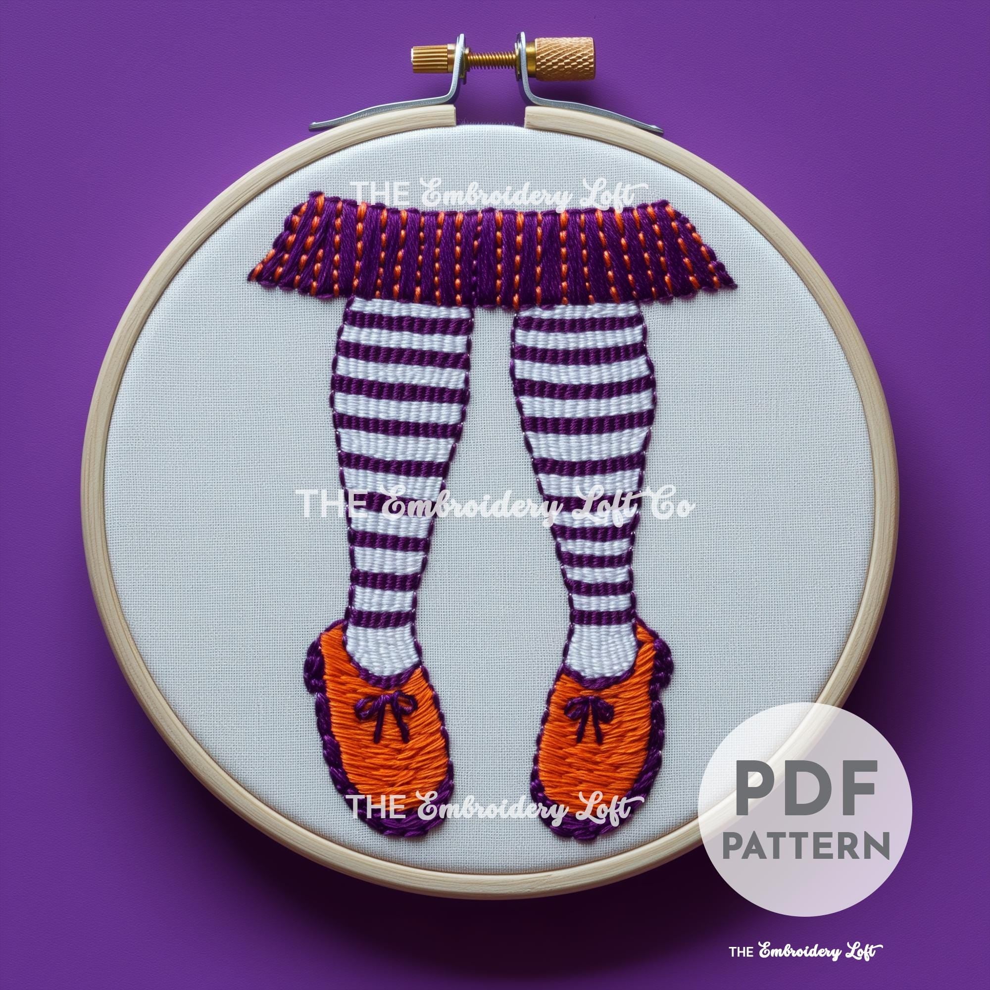 Retro Witch Hand Embroidery Pattern