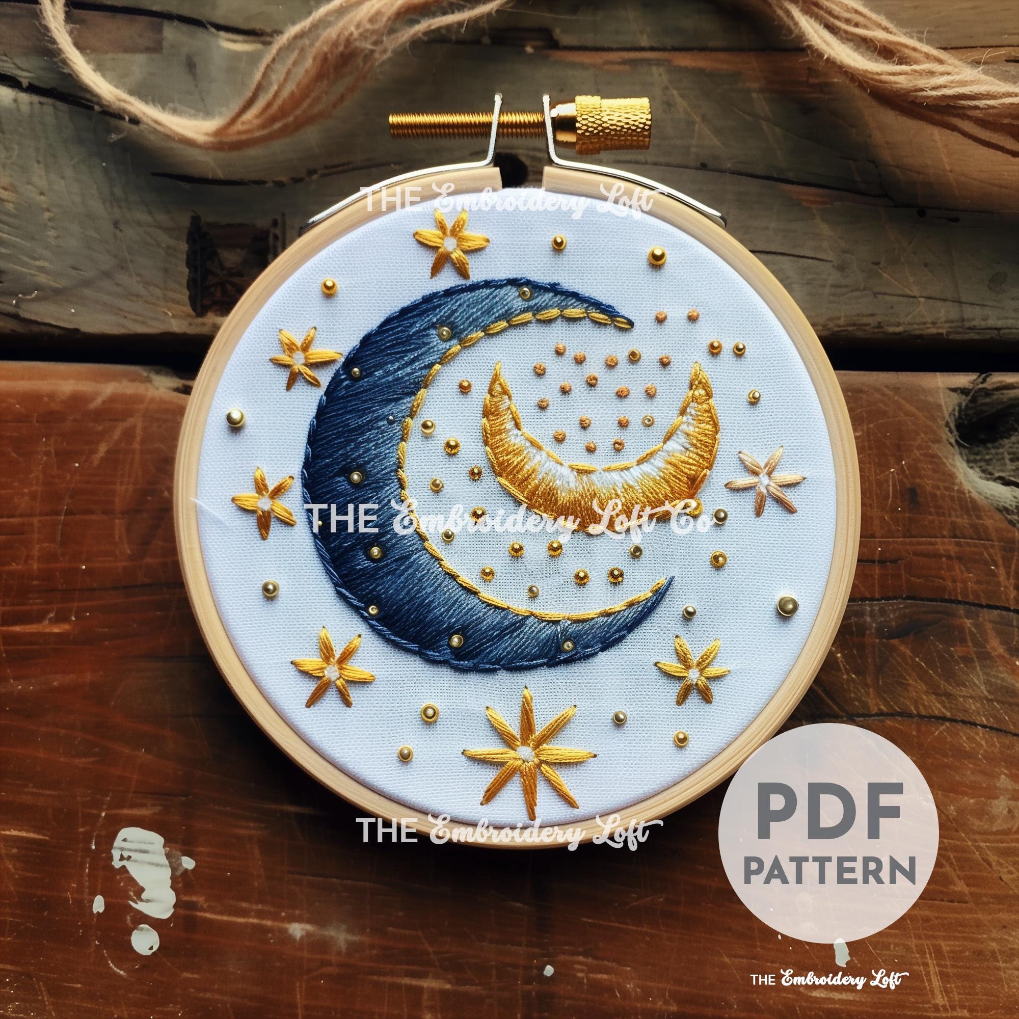 Crescent Moons Hand Embroidery Pattern