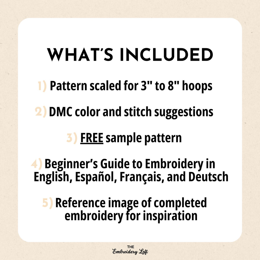 Retro Autumn Leaves Hand Embroidery Pattern