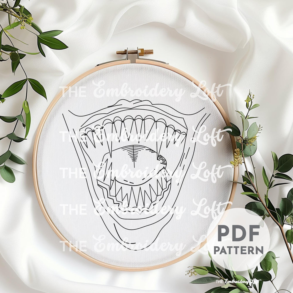 Vampire Hand Embroidery Pattern