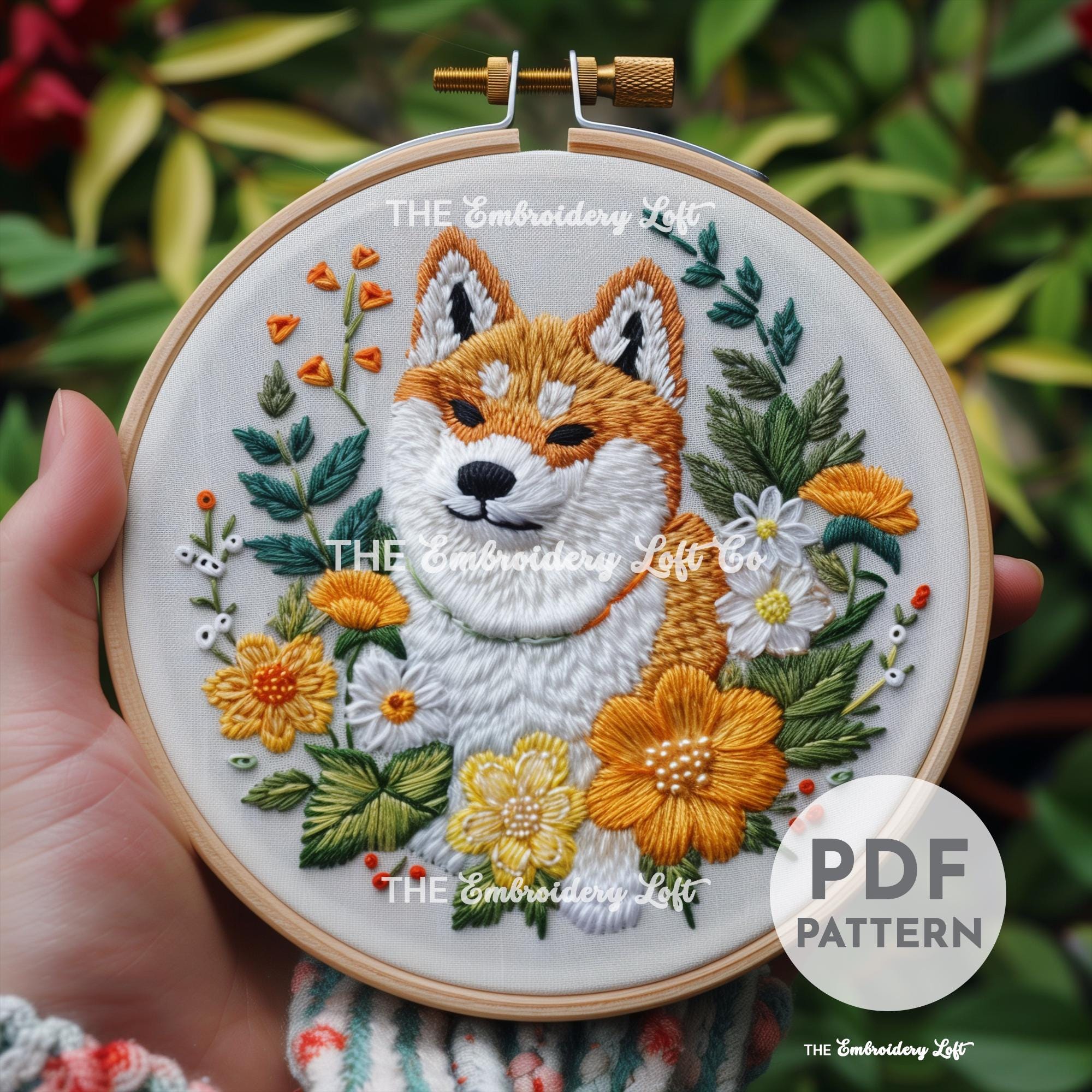 Shiba Hand Embroidery Pattern