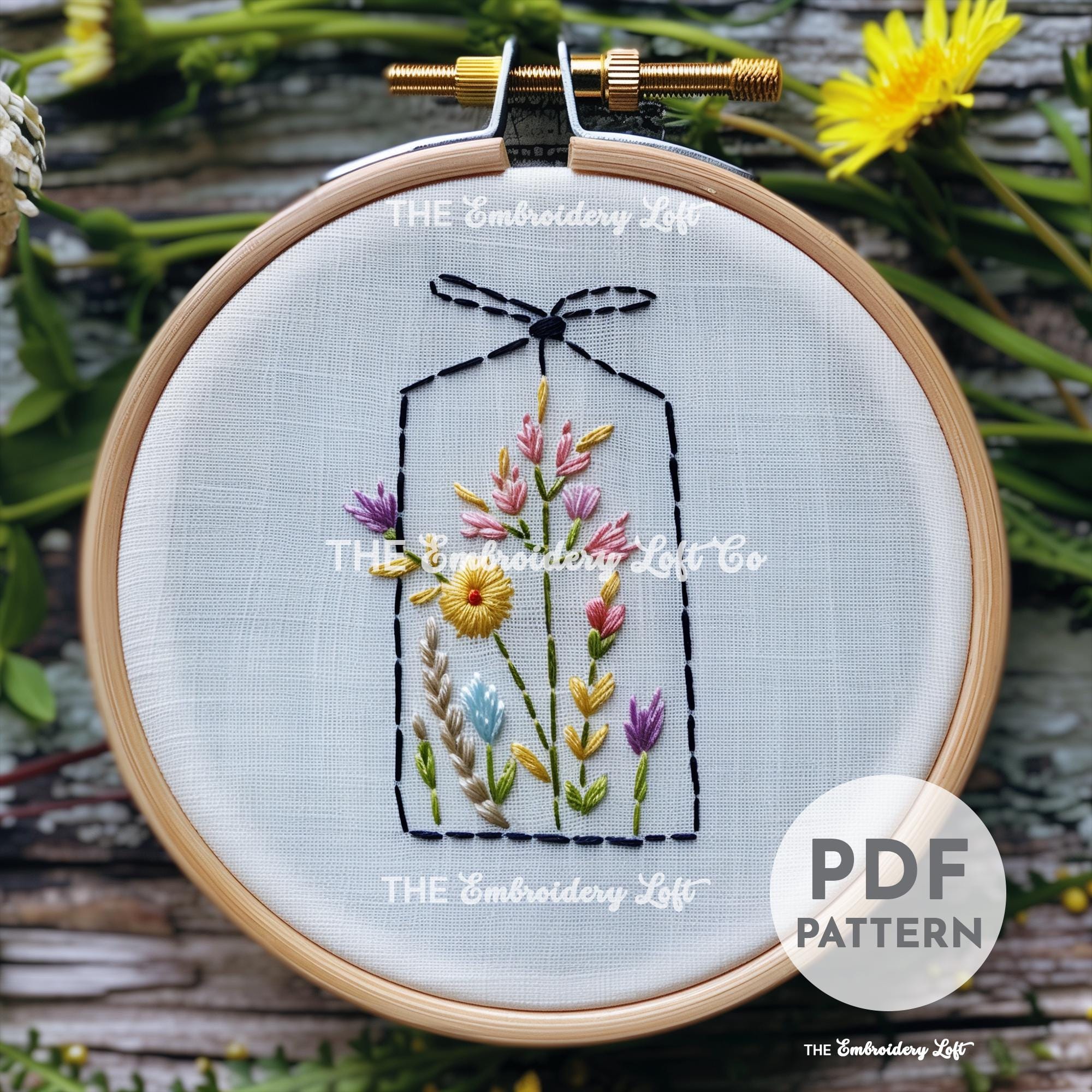 Floral Tea Hand Embroidery Pattern