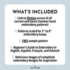 MINI COLLECTION, Summer Hand Embroidery Pattern Collection, Current and Future Designs, Lifetime Access, Hand Embroidery, DIY