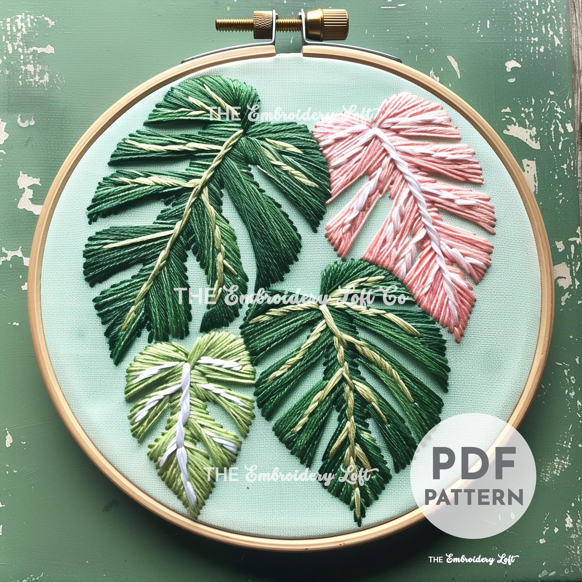 Monstera Hand Embroidery Pattern