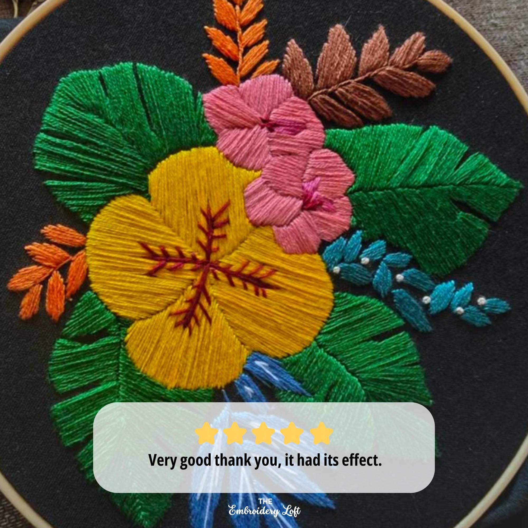 Tropical Flowers Hand Embroidery Pattern